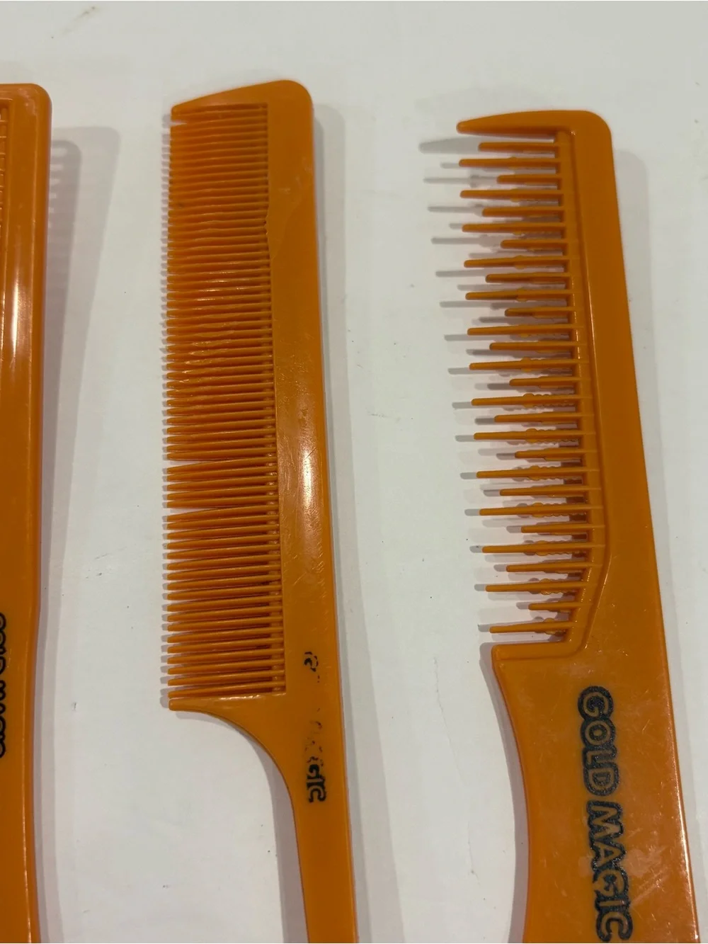 Vintage Gold Magic Hair Pick Lift Comb Set Orange